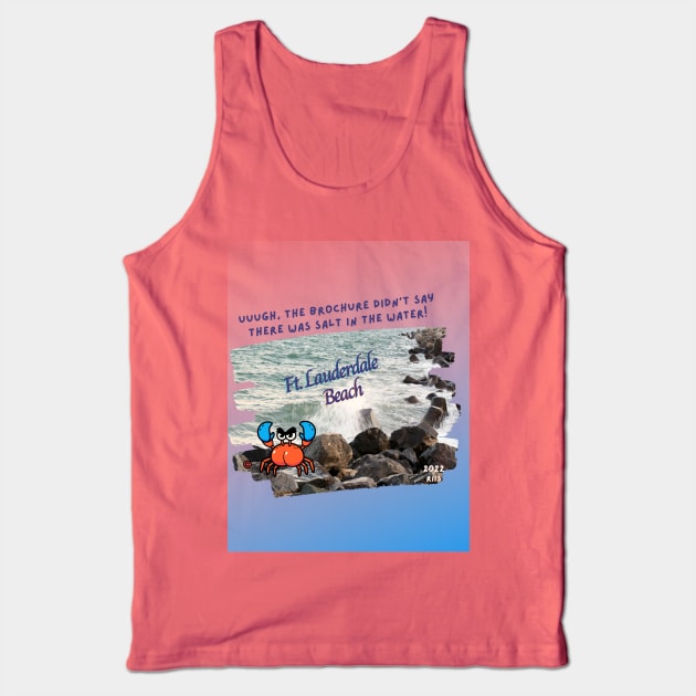 Crusty experiences salt water on the rocks in Fort Lauderdale Tank Top by Spectrum Pals